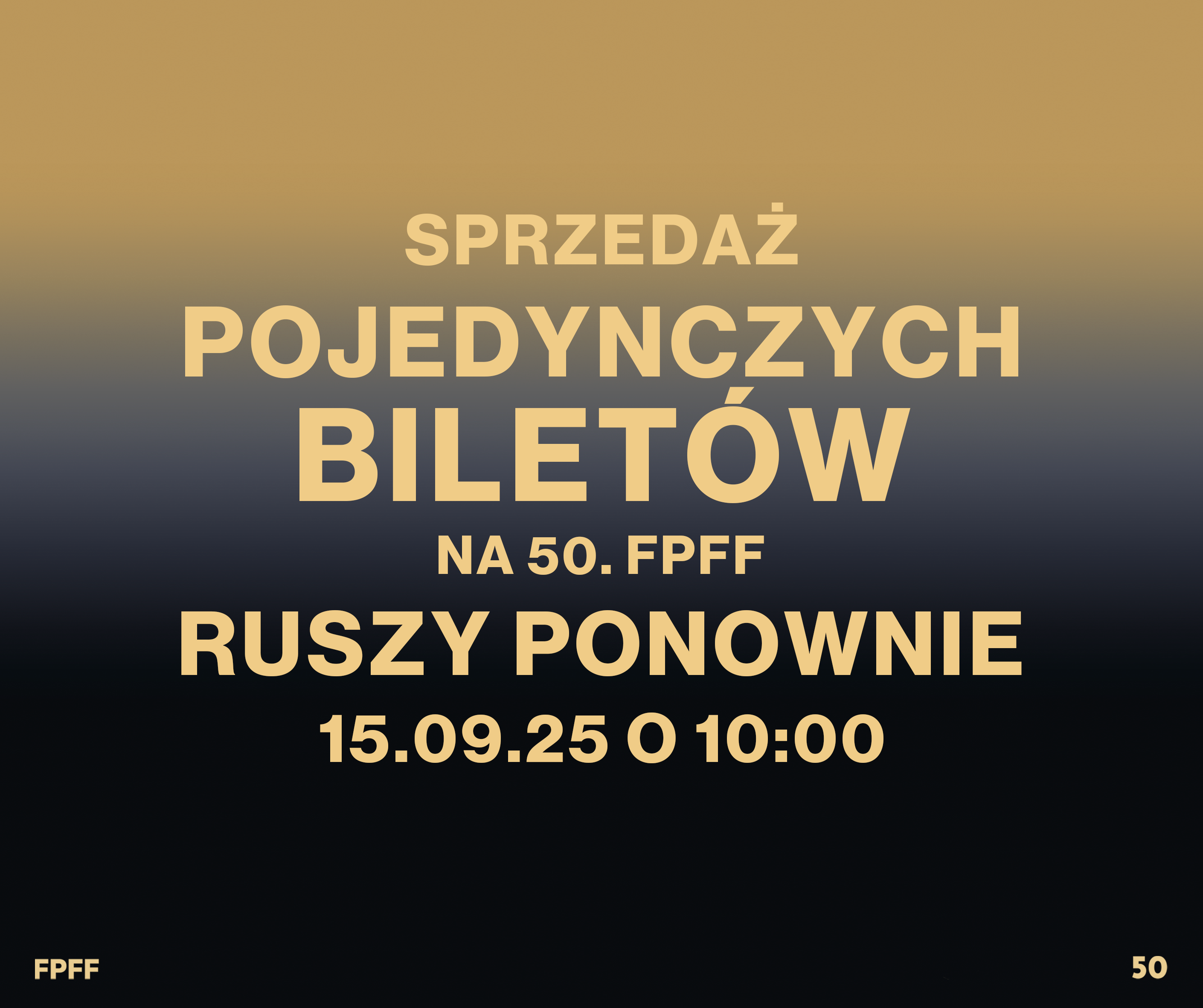 Sprzedaż biletów na 50. FPFF ruszy ponownie